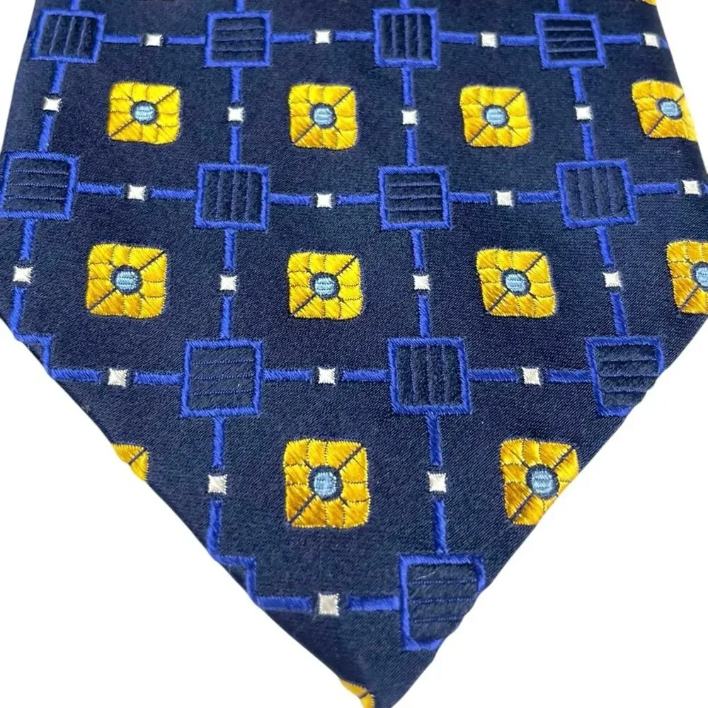 Robert Talbott Best of Class Blue and Gold Pattern Ties set hand sewn 100% silk